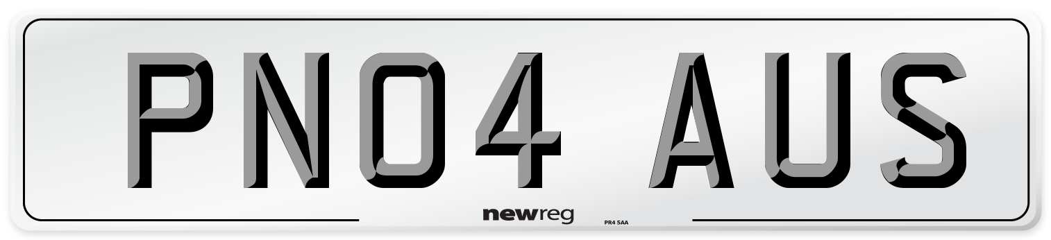 PN04 AUS Number Plate from New Reg